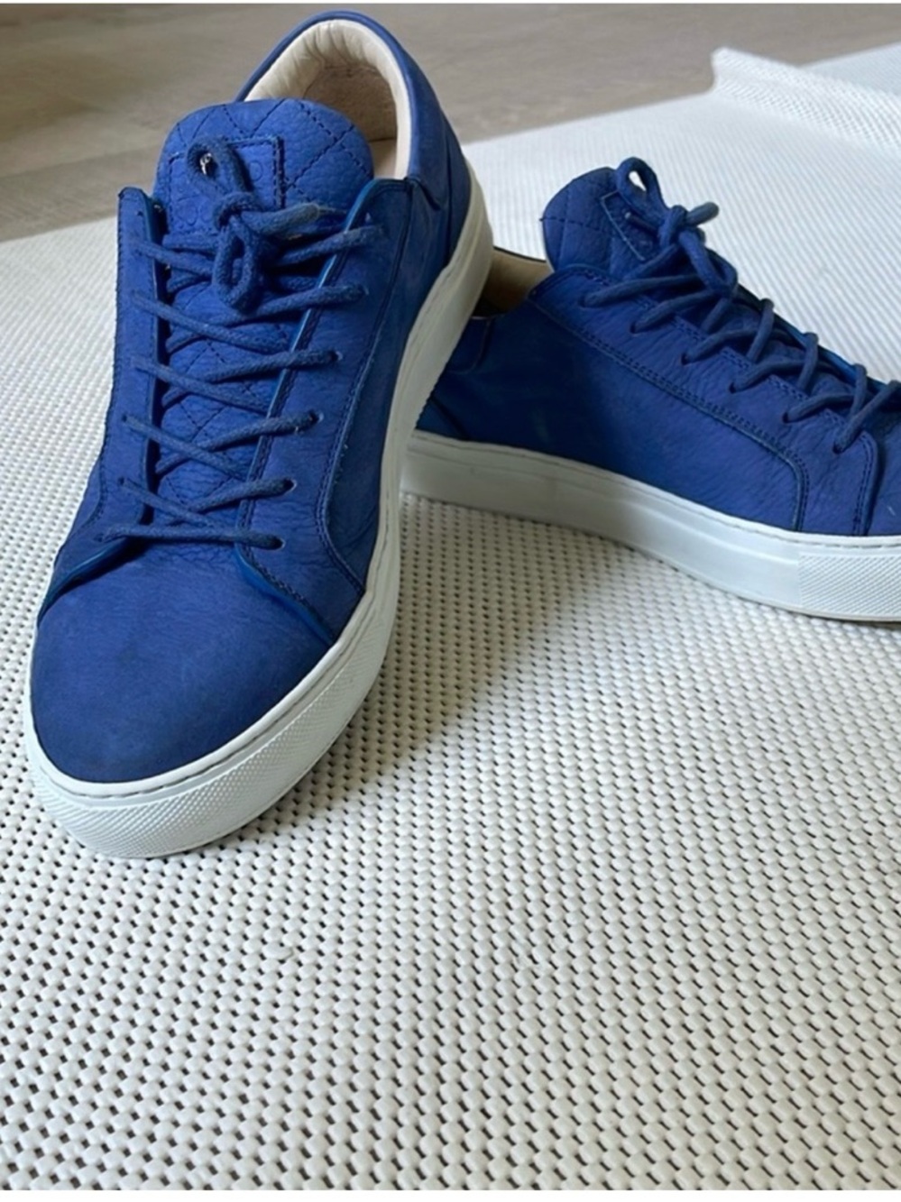 Crafted Society Men’s Blue Nabouk Leather Low Top Luxury Sneakers Size 42